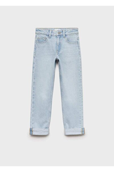 MANGO Kids Paçaları kıvrık düz kesim jean
