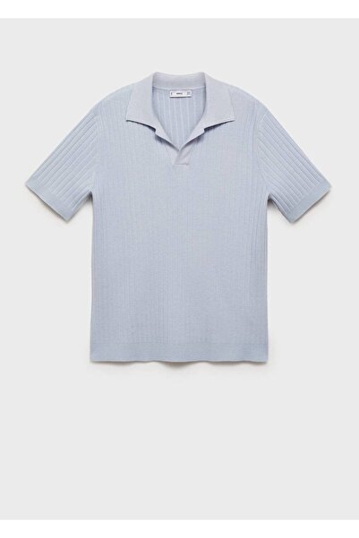 MANGO Man İnce çizgi dokumalı polo