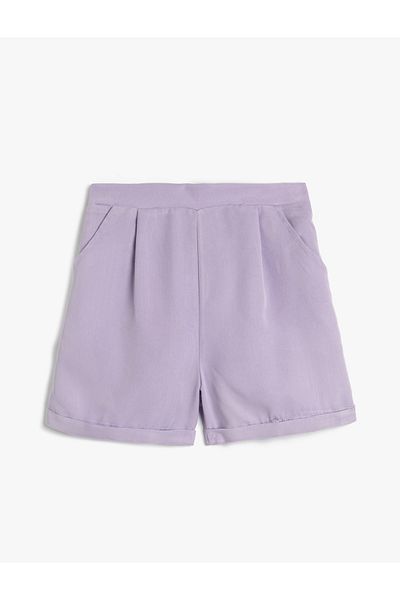 Koton Shorts Elastic Waist Modal Fabric Pocket Pleated Detailed