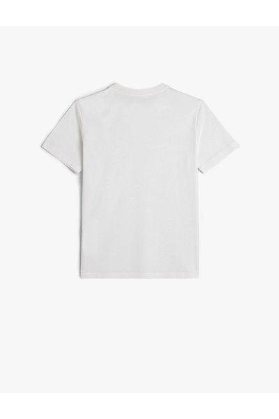 Koton Kurzarm-Basic-T-Shirt aus Baumwolle mit V-Ausschnitt