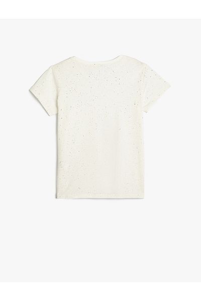 Koton T-Shirt Shiny Short Sleeve Crew Neck Cotton