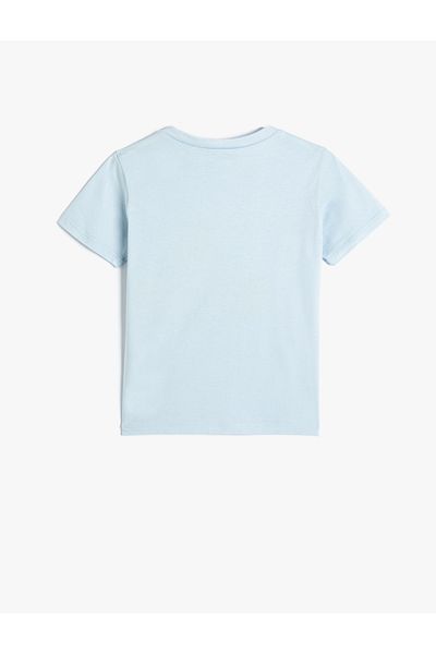 Koton Dinosaur Printed Cotton Short Sleeve T-Shirt - Crew Neck