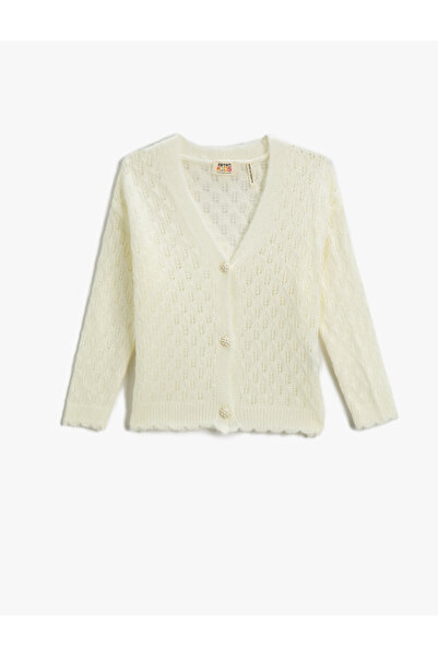 Koton Ecru-Cardigan für Mädchen 3WKG90038AT