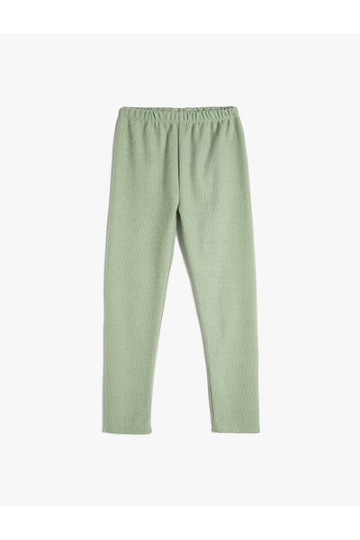 Koton Basic Ribbed Leggings with Elastic Waist