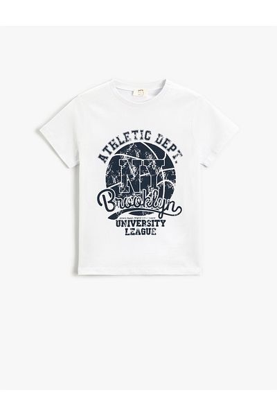 Koton Printed Short Sleeve T-Shirt Crew Neck Cotton