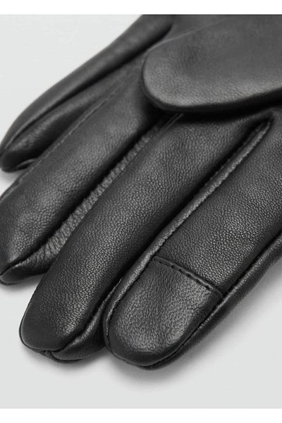 MANGO Woman Leather Long Gloves