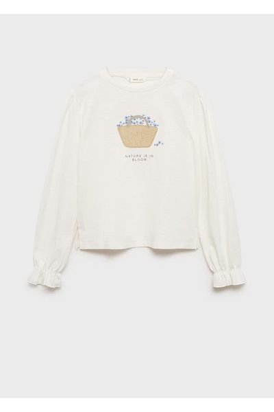 MANGO Kids Τύπωμα μακρυμάνικο μπλουζάκι
