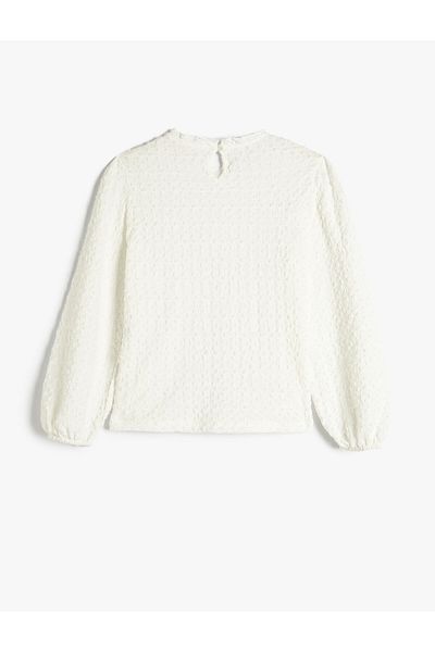Koton Blouse Quilted Ruffle Detailed Elastic Cuffs