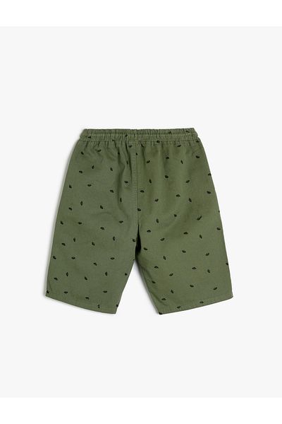 Koton Chino Shorts Tie Waist Pocket Cotton Patterned