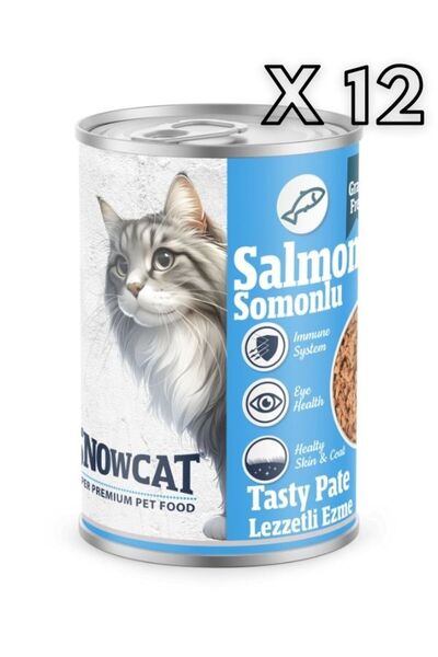 Snow Cat Premium Kıyılmış Somon Etli Kedi Konservesi 12 Adet*400 G