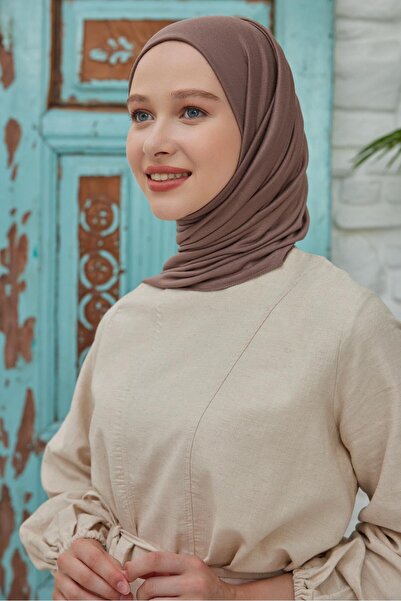 Şalland Dark Mink Combed Cotton Shawl