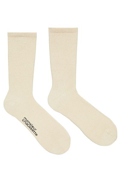 MONSIEUR CHAUSSETTE Unisex Organic Cotton 4 Season Ecru Socks