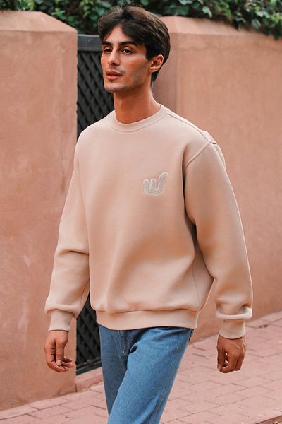Whish Φούτερ Viento Sand Loose Fit με κέντημα