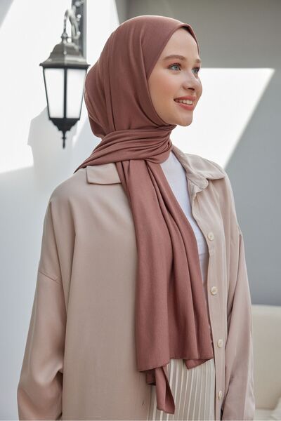 Quğu SCARF VİNTAGE ROSE TEK DİKİŞLİ PENYE ŞAL