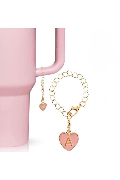 arredamento A Harfi Kalpli Termos Uyumlu Pembe Charm Aksesuar Sallantılı Süs