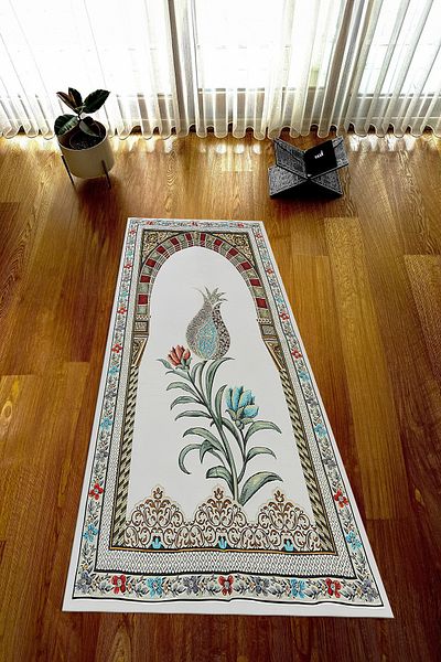 Viyana Home Digital Printed Non-Slip Base Washable Dowry Gift Prayer Mat Prayer Rug, Seccade-99-Color,