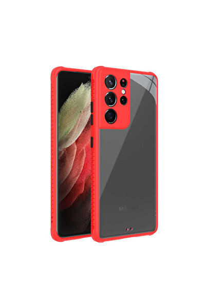 Techaks غطاء حماية لهاتف جالاكسي S21 الترا من زور كاف - أحمر