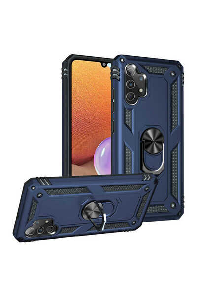 Hatreds Galaxy A32 4G Kılıf Yüzüklü Standlı Zırhlı Darbe Emici Askeri Koruma ...