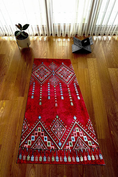 Viyana Home Digital Printed Non-Slip Base Washable Dowry Gift Prayer Mat Prayer Rug
