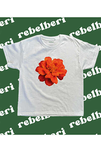 rebelberi Tricou pentru bebeluși cu model de flori portocalii Y2K Grunge Fair...