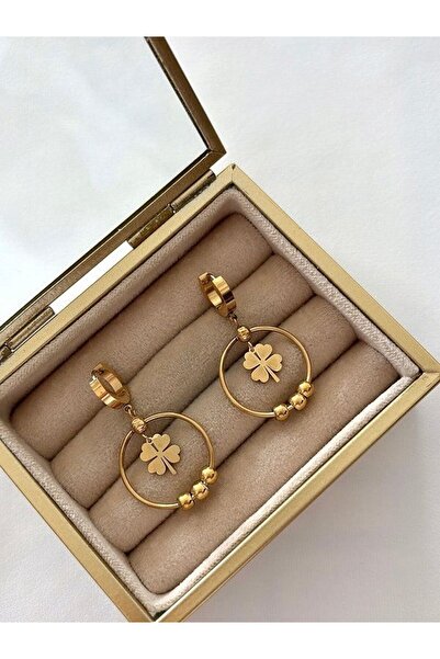 DDT AMAZİNG Çelik Yonca Figürlü Halka Küpe