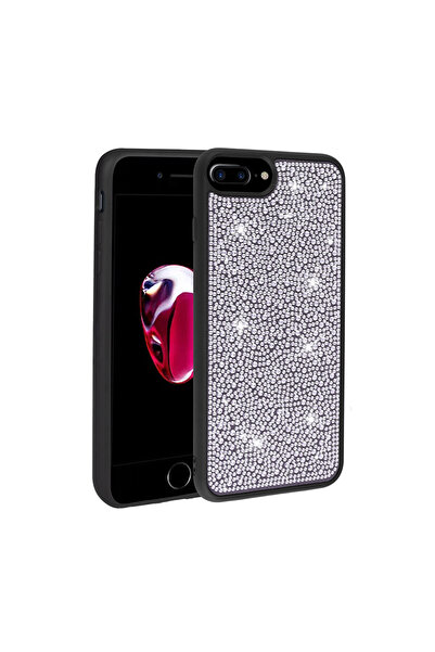 Ahlttiba iPhone 8 Plus Kılıf Parlak Taşlı Tasarım Cep Telefonu için Uyumlu Ka...