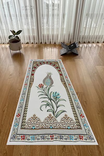 Viyana Home Digital Printed Non-Slip Base Washable Dowry Gift Prayer Mat Prayer Rug, Seccade-99-Color,