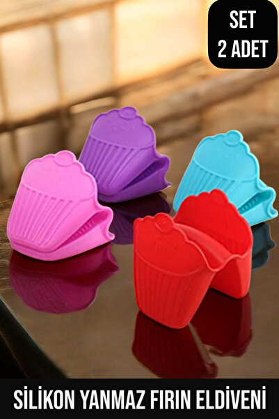 CocoVia ( 2 ADET ) Isıya Dayanıklı Silikon Yanmaz Yapışmaz Kaymaz Fırın Eldiv...