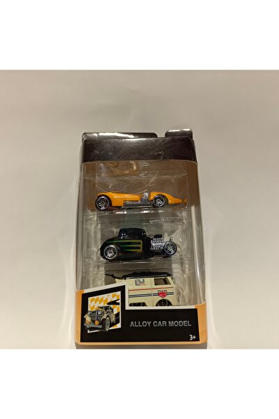 abnturk 3 Adet Metal Die Cast Antika Metal Koleksiyon Arabası