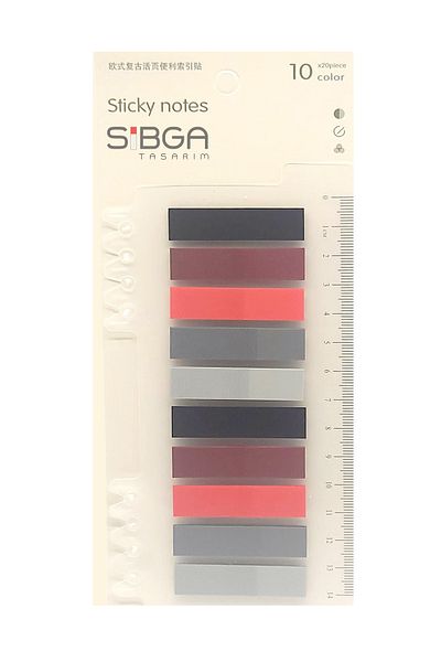sibga tasarım Transparent Colored Post-It Note Paper - 200 Sheets Bookmark Sticker