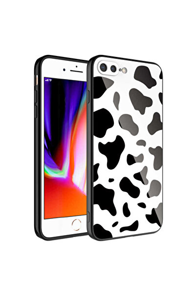 zore iPhone 8 Plus Case Patterned Hard Silicone Epoxy Cover with Camera Prote...