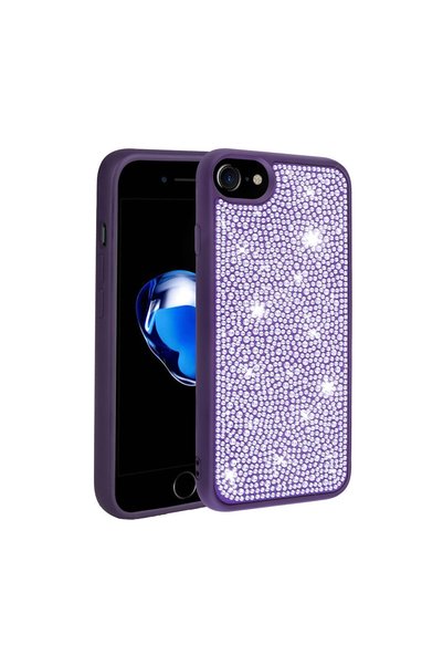 Generic Brand Cover Ston Cover Compatible for iPhone Se 2022 Case Shiny Rhine...