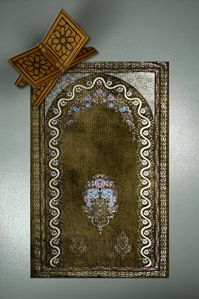 Viyana Home قاعدة سجادة صلاة مطبوعة رقمية غير قابلة للانزلاق وقابلة للغسل