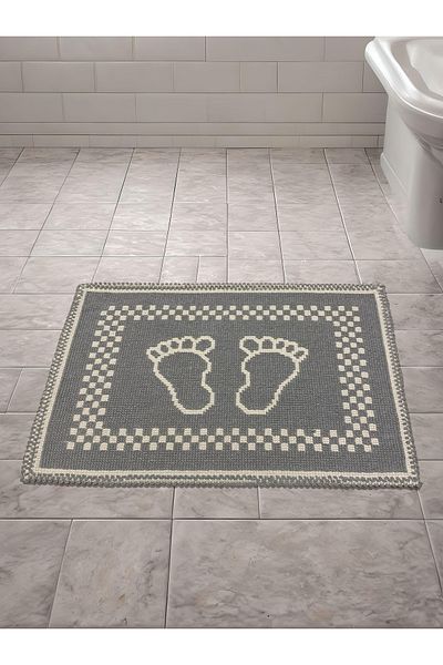 FeelHome Βαμβακερό υφαντό Super Absorbent Πατάκι Μπάνιου 40x60 Γκρι