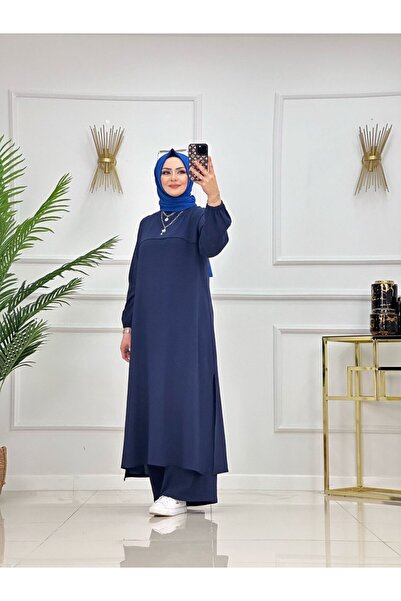 Enans Design طقم بنطال تونيك نسائي مكون من قطعتين، بنطال تونيك بطول الكاحل