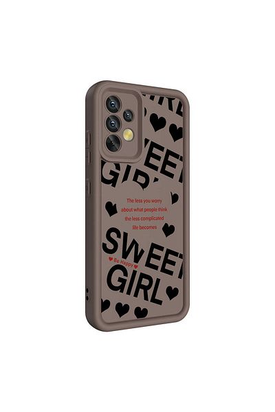 zore حافظة لهاتف Galaxy A32 4G مع حماية للكاميرا وطباعة على السطح الخلفي Zore Classy Cover - أسود
