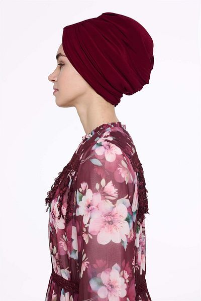 miha Hicran Önal Burgundy Handle Design Bonnet