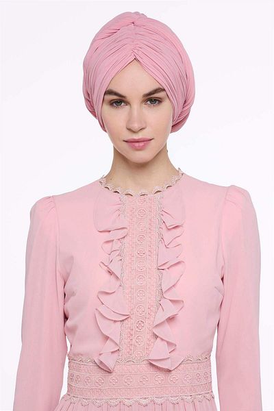 miha Hicran Önal Pink Cross Tie Bonnet