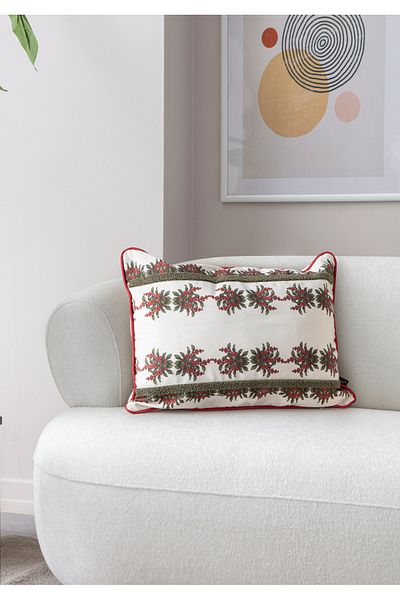 SWITA Kokina Premium Series - Punch Embroidered Single Decorative Throw Pillow Cover 35X50