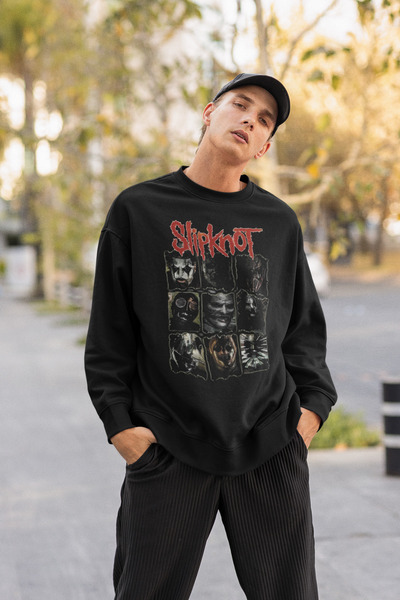 SEVBANO Muzički bend Slipknot, unisex majica sa širokim izdvojkom i printom