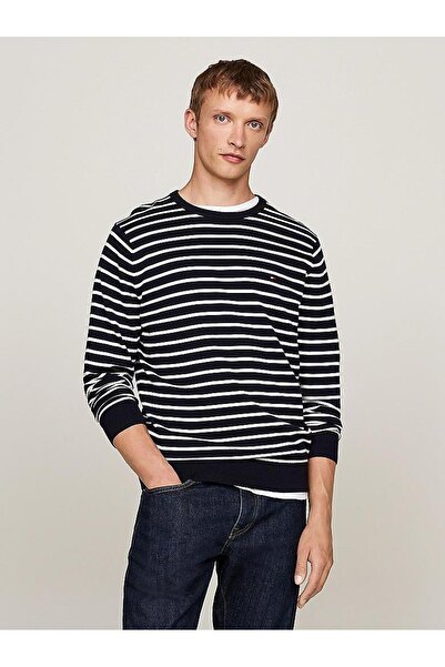 Tommy Hilfiger Erkek Bisiklet Yaka Kazak - Lacivert