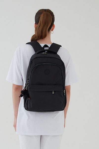 Rosso Collina Unisex Μαύρο Σχολικό και Ταξιδιωτικό Σακίδιο - Αδιάβροχο Ύφασμα, Rosso Collina