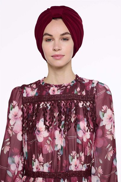 miha Hicran Önal Burgundy Handle Design Bonnet