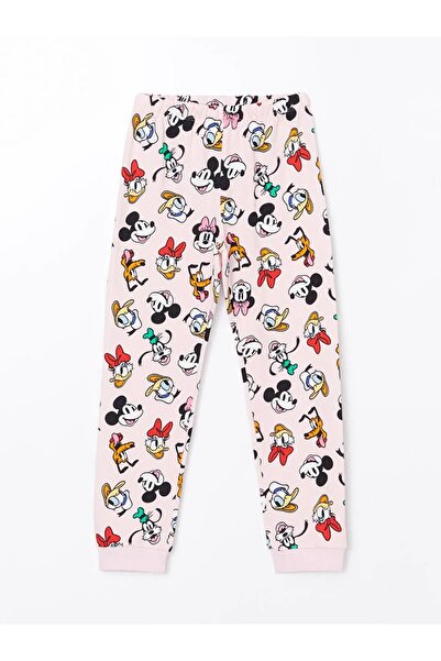 LC Waikiki LCW Kids Pembe Bisiklet Yaka Mickey Mouse Baskılı Kız Çocuk Pijama Takımı CENT TRADE