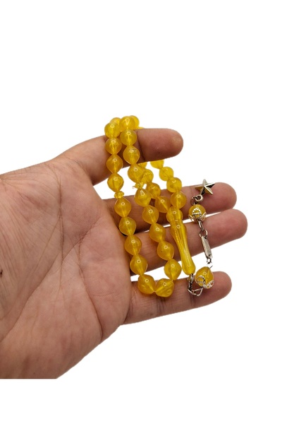 Han Ticarethane Glob cu vârf tăiat culoare galbenă pulbere chihlimbar mărgele...