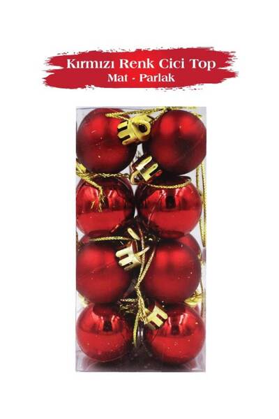 aşkın concept 3 см матови лъскави коледни топки - комплект от 16 броя