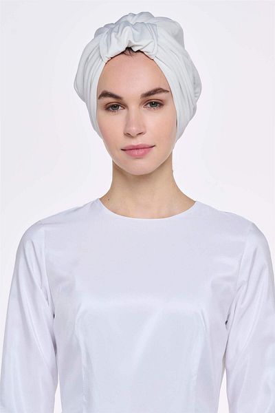 miha Hicran Önal White Short Handle Design Bonnet