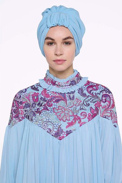 miha Hicran Önal Blue Short Panty Design Bonnet