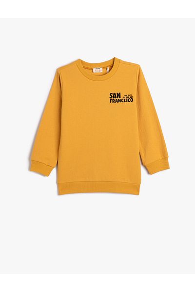 Koton Sweatshirt Long Sleeve Crew Neck San Francisco Print Detailed