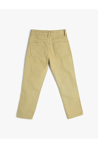 Koton Cargo nadrág zseb részletes pamut állítható elasztikus derékkal